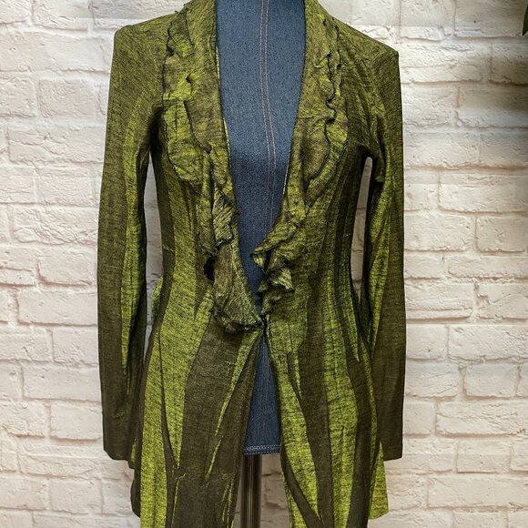 Komarov Green Cardigan Size S - Picture 1 of 7
